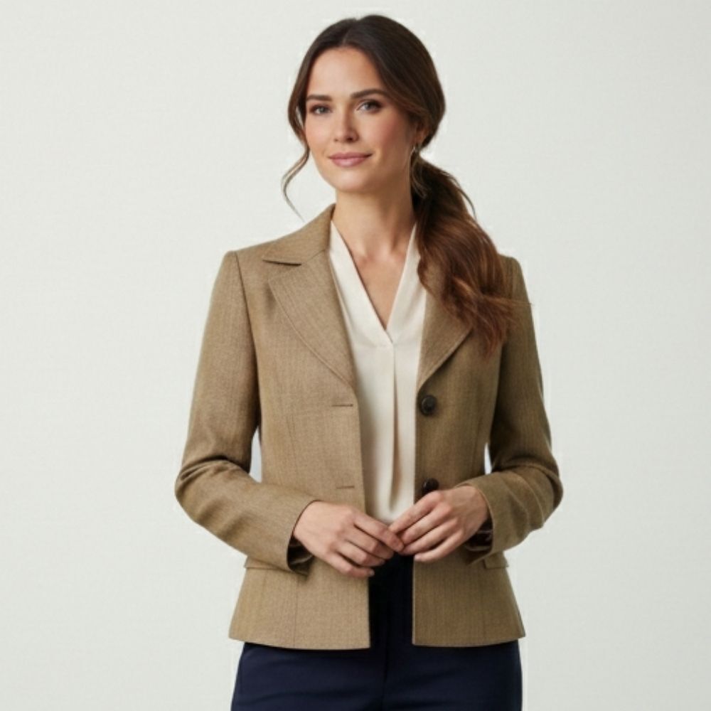 Suit Studio Women's Vintage Copper- Metallic Padded Blazer Jacket Size 8 EUC